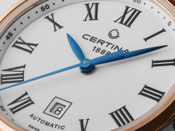 Blue hands Certina watch