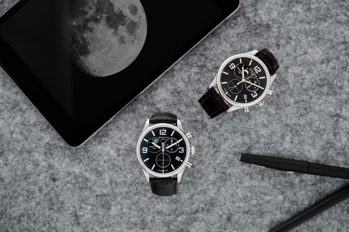 Men Quartz DS-8 Chronograph Moon Phase watch by Certina