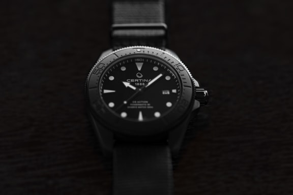 DS Action Diver Automatic Black PVD coating 316L stainless steel